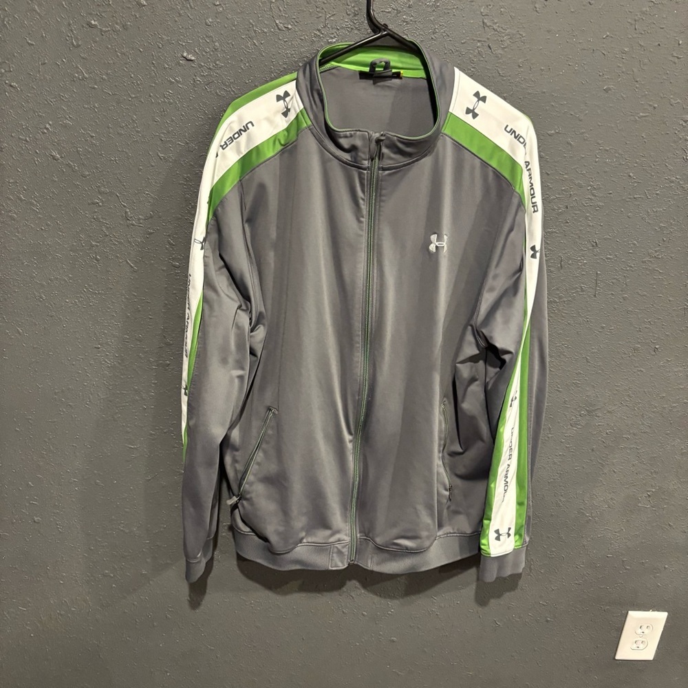 Under Armour Gray Jacket with Green Highlights